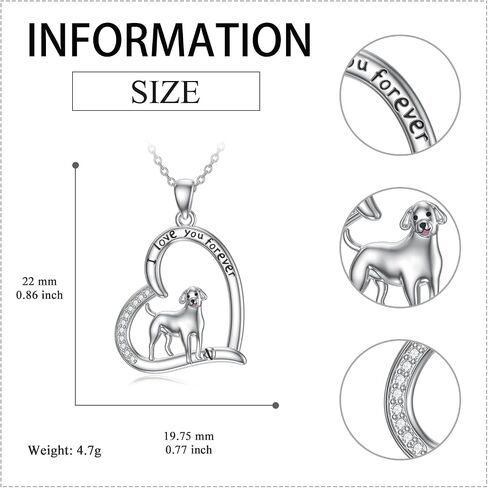YFN German Shepherd/Labrador Retriever/French Bulldog Necklace Sterling Silver Bulldog Gifts For Women Girls French Bulldog Jewelry For Bulldog Owners in Saudi Arabia