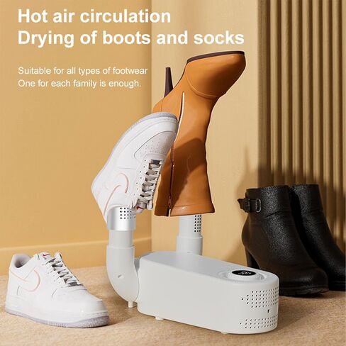 مجفف أحذية LUCKYALC: سخان كهربائي محمول لأحذية العمل والتزلج. يتميز بمنفاخ حراري، ومروحة، ومؤقت، ورف للتجفيف السريع وإزالة الروائح الكريهة. حافظ على الأساسيات دافئة وجاهزة! in Kuwait