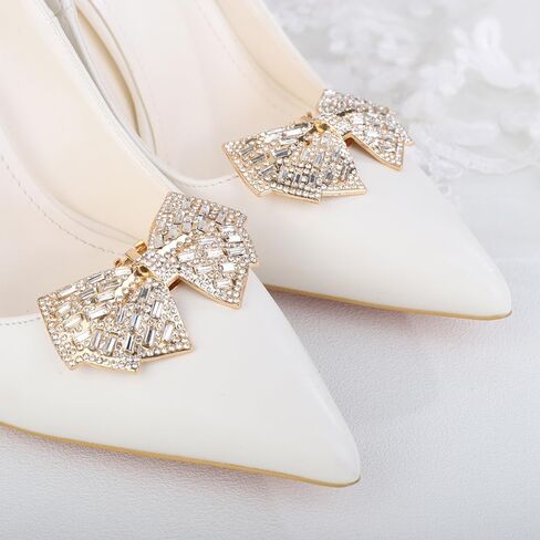 2 قطعة سباركلي القوس مشابك الأحذية انفصال إبزيم حذاء ديكور حجر الراين مشابك للأحذية السحر اكسسوارات للنساء حفل زفاف in Kuwait