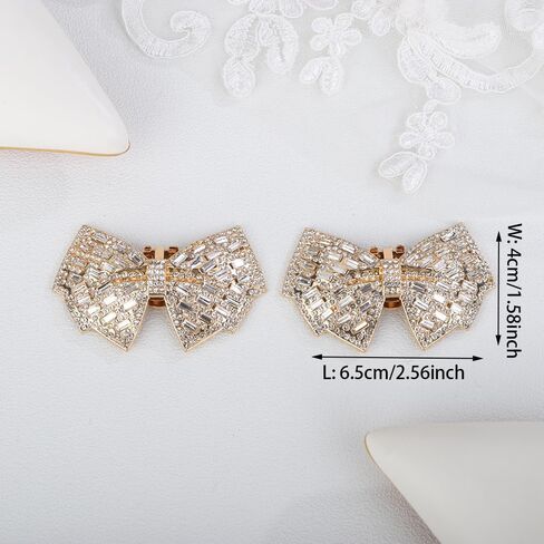 2 قطعة سباركلي القوس مشابك الأحذية انفصال إبزيم حذاء ديكور حجر الراين مشابك للأحذية السحر اكسسوارات للنساء حفل زفاف in Kuwait