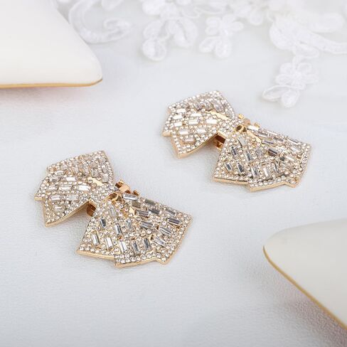 2 قطعة سباركلي القوس مشابك الأحذية انفصال إبزيم حذاء ديكور حجر الراين مشابك للأحذية السحر اكسسوارات للنساء حفل زفاف in Kuwait