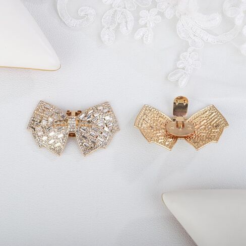 2 قطعة سباركلي القوس مشابك الأحذية انفصال إبزيم حذاء ديكور حجر الراين مشابك للأحذية السحر اكسسوارات للنساء حفل زفاف in Kuwait