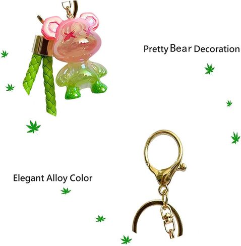 Ergugos Pink Candy Bear Keychain Resin Doll keychain Couple Gift Bag Pendant Bag Backpack Accessories Trendy Cartoon Animal Gift for Boys Girls in Saudi Arabia