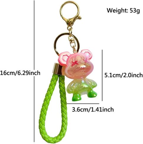 Ergugos Pink Candy Bear Keychain Resin Doll keychain Couple Gift Bag Pendant Bag Backpack Accessories Trendy Cartoon Animal Gift for Boys Girls in Saudi Arabia