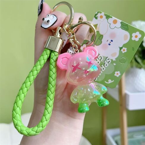 Ergugos Pink Candy Bear Keychain Resin Doll keychain Couple Gift Bag Pendant Bag Backpack Accessories Trendy Cartoon Animal Gift for Boys Girls in Saudi Arabia