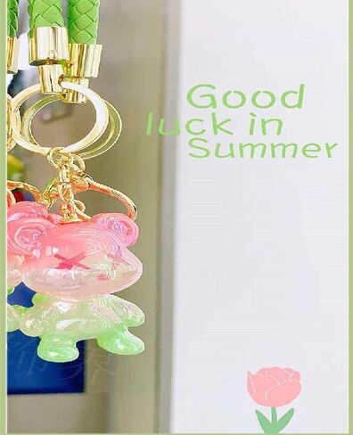 Ergugos Pink Candy Bear Keychain Resin Doll keychain Couple Gift Bag Pendant Bag Backpack Accessories Trendy Cartoon Animal Gift for Boys Girls in Saudi Arabia
