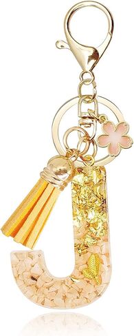 Orange Letter A-Z Initial Keychain Alphabet Keychain for Women Girls,Orange Tassel Key Ring for Purse Handbags in Saudi Arabia