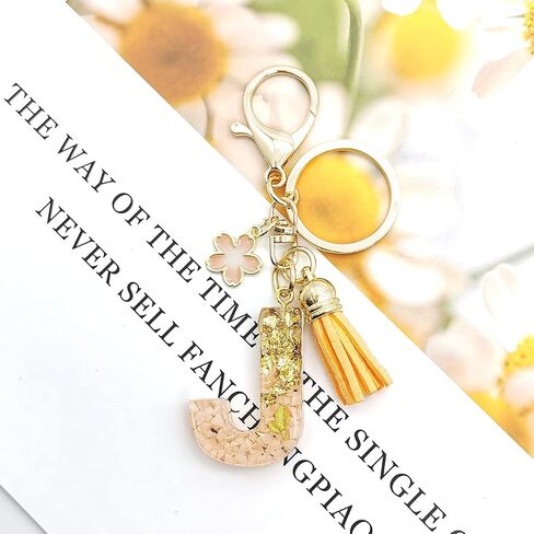 Orange Letter A-Z Initial Keychain Alphabet Keychain for Women Girls,Orange Tassel Key Ring for Purse Handbags in Saudi Arabia