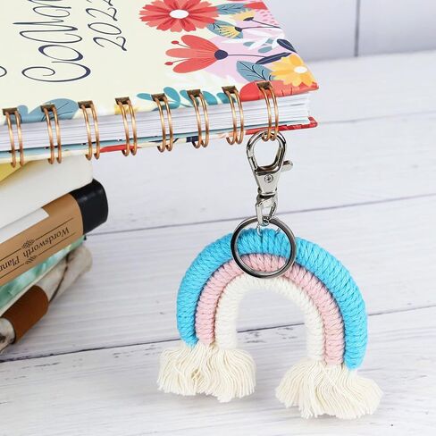 Koqye 3 Pcs Rainbow Keychain, Colorful Handmade Weaving Tassel Keychains for Car Keyring Holder Jewelry Bag Wallet Women in Saudi Arabia