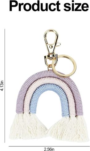 Koqye 3 Pcs Rainbow Keychain, Colorful Handmade Weaving Tassel Keychains for Car Keyring Holder Jewelry Bag Wallet Women in Saudi Arabia