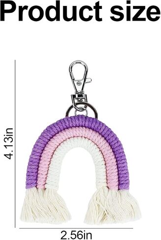 Koqye 3 Pcs Rainbow Keychain, Colorful Handmade Weaving Tassel Keychains for Car Keyring Holder Jewelry Bag Wallet Women in Saudi Arabia