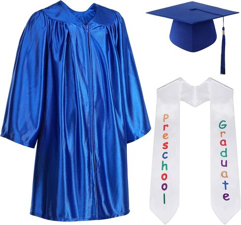 2024 Preschool Grad Caps Gown with Stole Graduation Cap with Tassel Kindergarten Graduation Set for 4-6 Years Boys Girls in Saudi Arabia