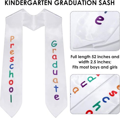 2024 Preschool Grad Caps Gown with Stole Graduation Cap with Tassel Kindergarten Graduation Set for 4-6 Years Boys Girls in Saudi Arabia