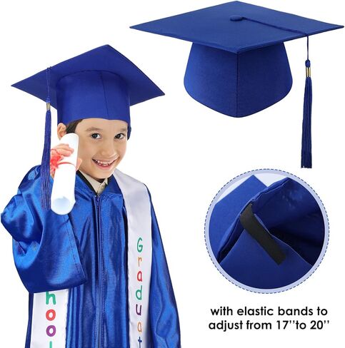 2024 Preschool Grad Caps Gown with Stole Graduation Cap with Tassel Kindergarten Graduation Set for 4-6 Years Boys Girls in Saudi Arabia