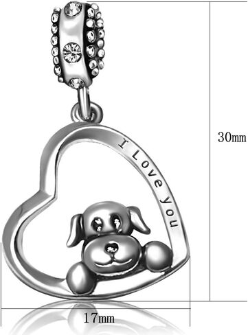 قلب الكلب أمي أحبك جوهرة الميلاد باو طباعة استرخى المرأة الخرز السحر ل أساور زوجة أمي شقيقة مجوهرات in Kuwait