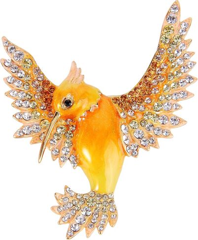 EVER FAITH Women's Austrian Crystal Enamel Lovely Bird Animal Brooch Gold-Tone in Saudi Arabia