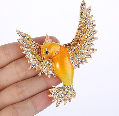 EVER FAITH Women's Austrian Crystal Enamel Lovely Bird Animal Brooch Gold-Tone in Saudi Arabia