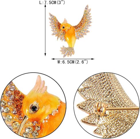 EVER FAITH Women's Austrian Crystal Enamel Lovely Bird Animal Brooch Gold-Tone in Saudi Arabia