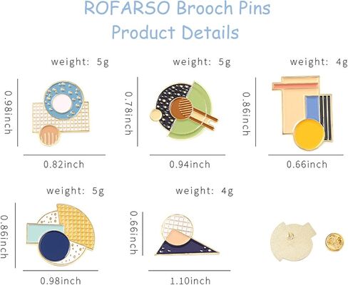 مجموعة دبابيس بروش هندسية مطلية بالمينا مجموعة دائرية مستطيلة الشكل مزيج من دبابيس التلبيب التبعي لحقائب الظهر شارات القبعات حقائب للنساء والفتيات والأطفال هدية in Kuwait