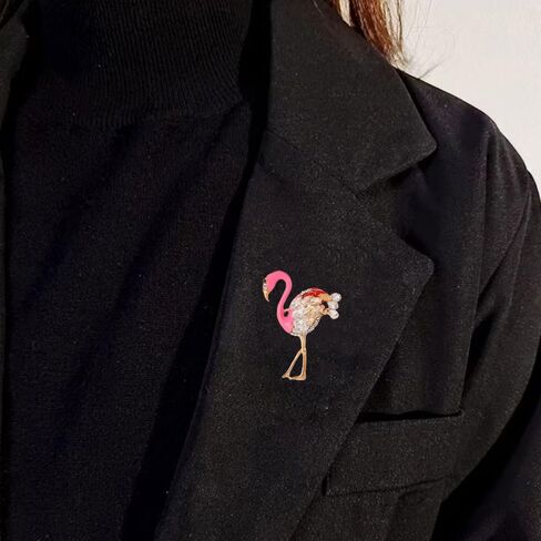Cute Crystal Flamingo Brooches Pins , Pink Animal Brooches Pins,Cute Pink Dird Brooches Pins,Suit Stud, Shirt Studs, Lapel Pin for women for men，Dainty Christmas Wedding Birthday Holiday Jewelry Unisex Gifts in Saudi Arabia