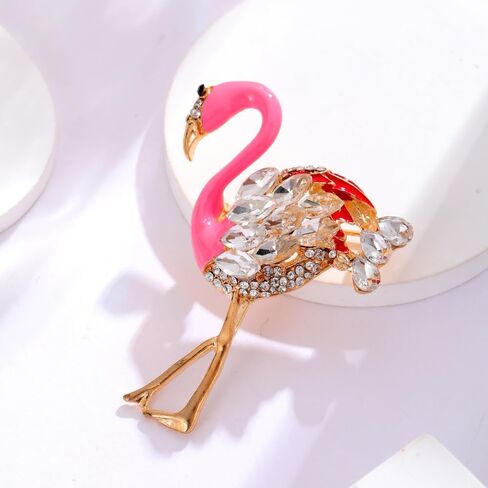 Cute Crystal Flamingo Brooches Pins , Pink Animal Brooches Pins,Cute Pink Dird Brooches Pins,Suit Stud, Shirt Studs, Lapel Pin for women for men，Dainty Christmas Wedding Birthday Holiday Jewelry Unisex Gifts in Saudi Arabia