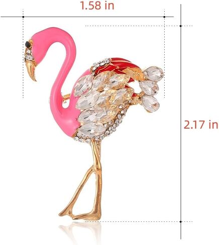 Cute Crystal Flamingo Brooches Pins , Pink Animal Brooches Pins,Cute Pink Dird Brooches Pins,Suit Stud, Shirt Studs, Lapel Pin for women for men，Dainty Christmas Wedding Birthday Holiday Jewelry Unisex Gifts in Saudi Arabia