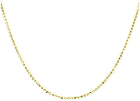 925 الفضة الاسترليني 1.5MM 2MM 3MM 4MM الفضة الخرزة الكرة سلسلة قلادة، 14K الذهب مطلي الفضة الاسترليني قلادة الخرزة، صنع في إيطاليا، الرجال والنساء مجوهرات اكسسوارات، مطرز 16-30 بوصة in Kuwait