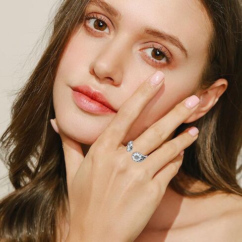 Spoon Ring for Women Men 925 Sterling Silver Bee Flower Rings Open Adjustable Vintage Thumb Rings Jewelry Gifts, Sterling Silver, No Gemstone in Kuwait