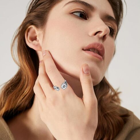 Spoon Ring for Women Men 925 Sterling Silver Bee Flower Rings Open Adjustable Vintage Thumb Rings Jewelry Gifts, Sterling Silver, No Gemstone in Kuwait