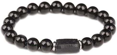 Handmade Black Tourmaline Bracelet, Black Agate Beads, Protection Bracelet, Men's and Women's Jewelry in Saudi Arabia