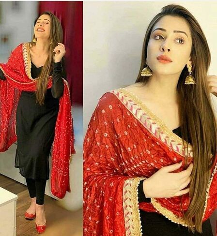 Paru Fabrics Women's Rayon Regular Kurta With Pant & Dupatta Set in Saudi Arabia