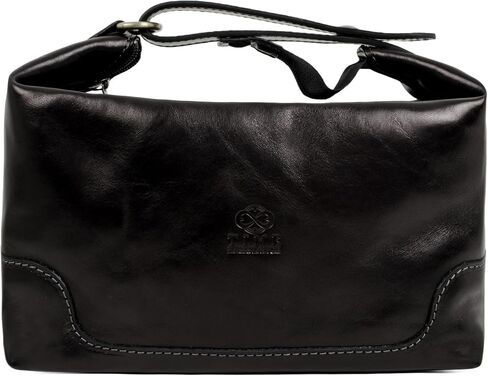 Time Resistance Leather Toiletry Bag Dopp Bag for Men and Women Real Leather Cosmetic Case in Saudi Arabia