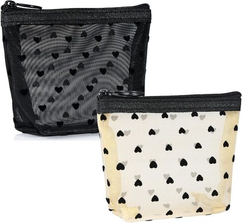 VEDO SHIPIN Zipper Mesh Makeup Bags, Mini Makeup Bag, Portable Small Makeup Bags, Travel Pocket Cosmetic Bag Small Makeup Pouch for Women in Saudi Arabia