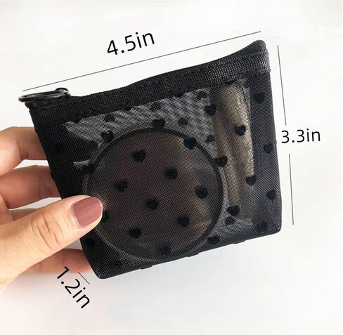 VEDO SHIPIN Zipper Mesh Makeup Bags, Mini Makeup Bag, Portable Small Makeup Bags, Travel Pocket Cosmetic Bag Small Makeup Pouch for Women in Saudi Arabia