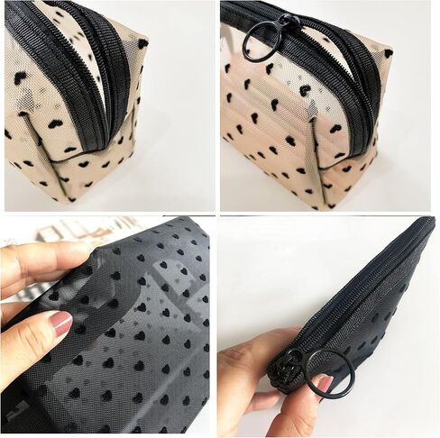 VEDO SHIPIN Zipper Mesh Makeup Bags, Mini Makeup Bag, Portable Small Makeup Bags, Travel Pocket Cosmetic Bag Small Makeup Pouch for Women in Saudi Arabia