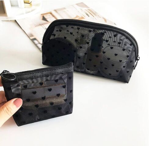 VEDO SHIPIN Zipper Mesh Makeup Bags, Mini Makeup Bag, Portable Small Makeup Bags, Travel Pocket Cosmetic Bag Small Makeup Pouch for Women in Saudi Arabia