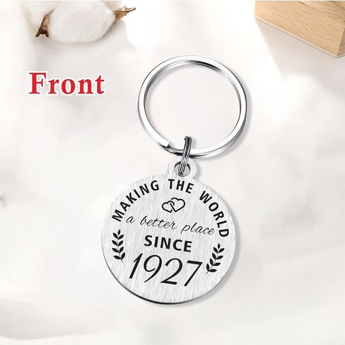 ABNTY 97th Birthday Gifts for Women Men, 97 Year Old Birthday Keychain, Born in 1926 Gifts, 1926 Birthday Decorations, Silver, M in Kuwait