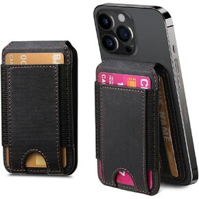Magnetic Wallet Stand,Compatible with MagSafe Wallet,for iPhone wallet with Adjustable Stand,Leather Card Holder for iPhone 15/14/13/12 Series,Not for iPhone 13/12 Mini