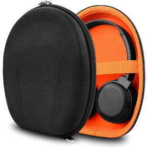 Geekria Shield Case Compatible with JVC HA-S20BT, HA-S23W, HA-S35BTB, HA-S65BNB, HA-XP50BT, HAS38BT Headphones, Replacement Protective Hard Shell Travel Carrying Bag with Cable Storage (Black)