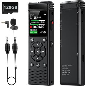 136GB Digital Voice Recorder One Click, Voice Recorder with Playback HD Recording Easy Control, Large Screen 7000 Hours Sound Audio Recorder Recording Tape for Lectures Meeting MP3 Player