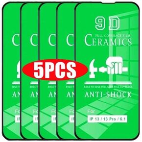 [5 Pack] [3 Pack + 2 BONUS] CLEAR Durable Flexible Ceramic Screen Protectors for iPhone 15 - Premium Shockproof Phone Cover
