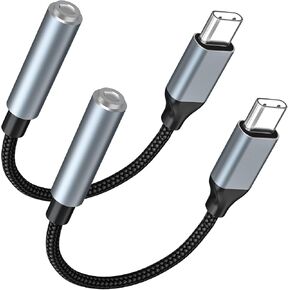 (Apple MFi Certified) 2 Pack USB-C to 3.5 mm Headphone Jack Adapter, iPhone Converter USB C to Aux Audio Dongle Cable Cord for iPhone 16 15 Plus 15 Pro Max, iPad Pro, iPad 10, Galaxy, Note, Pixel