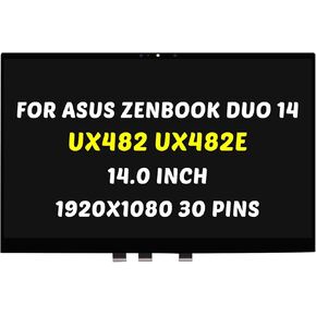 Replacement for ASUS ZenBook Duo 14 UX482 UX482E UX482EA UX482EAR UX482EG UX482EGR LCD Screen LED Display Digitizer Panel 1920X1080 14.0 inch 30 Pins 60Hz (for Touch Screen Only)