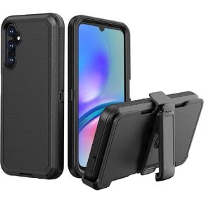 for Samsung Galaxy A05s Case with Belt Clip & Kickstand, Shockproof Protection Multi Layers Rugged Case with Belt Holster for Samsung Galaxy A05s 6.7 inch 2023 (Purple+Pink)