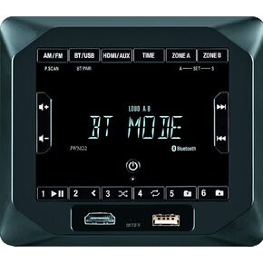 Jensen JWM22 2-Speaker Zones AM/FM/BT/HDMI/AUX Cube Wall Mount Stereo, Speaker Output 4X 6 Watt, 30 Station Presets (18FM/12AM), Receives Bluetooth Audio and Controls (Renewed)