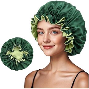 Satin Bonnet for Sleeping Women(L) Kid(S), Double Layer Silk Hair Bonnet for Girls Boys Curly Hair Night Cap