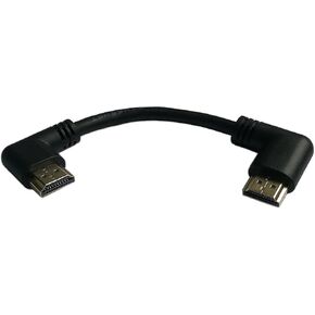 zdyCGTime 5 Inch HDMI Left to Right Angle 90 Degree Vertical Right Cable -Supports 4K@60Hz, High Speed, HDMI 2.0 Ready - UHD, Ethernet & Audio Return - Video 4K 2160p, HD 1080p, 3D .(Male-Male)