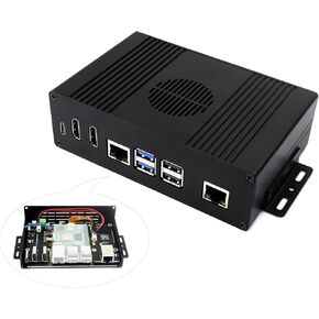 Multi-Functional All-in-One Mini-Computer Kit Compatible with Raspberry Pi 5, with Aluminum Alloy Case, PCIe to Gigabit Ethernet Adapter, Dual 4K Outputs Micro Pi5 HDMI and Type-C Adapter(10 Items)
