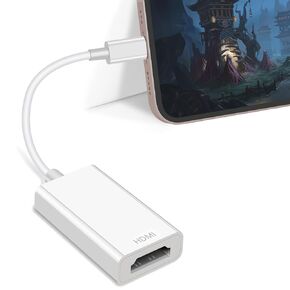 [MF i Certified] Ligh/ting to HDMI Adapter for Phone, Digital AV Audio Dongle,1080P Sync Screen Cable Compatible with Phone 14/13/12/11/ X/ 8/7/ Pad to HDTV/Projector/Monitor No Power Needed