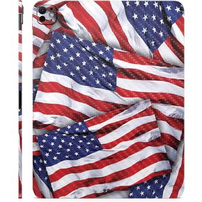 Carbon Fiber Skin Compatible with Apple iPad Pro 13 (M4) 2024 - Patriot - Premium 3M Vinyl Protective Wrap Decal Cover - Easy to Apply | Crafted in The USA by MightySkins